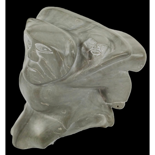 HUNTER FATHER & CHILD - SIGNED - STONE 