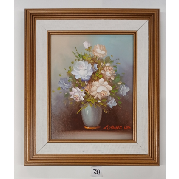 FLORAL STILL LIFE BY ROBERT LOX(1934 - 2001) - FRAMED OIL ON CANVAS
