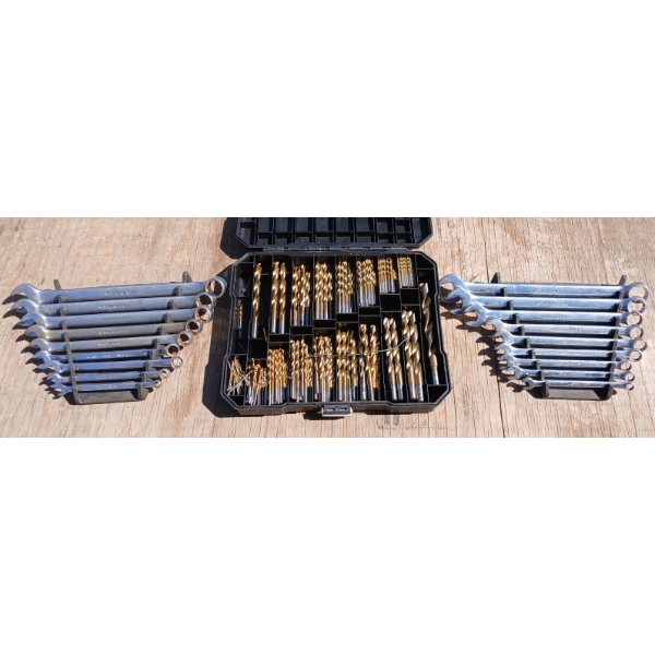 LOT OF 3 - MASTERCRAFT WRENCH SETS, DRILL BIT SET