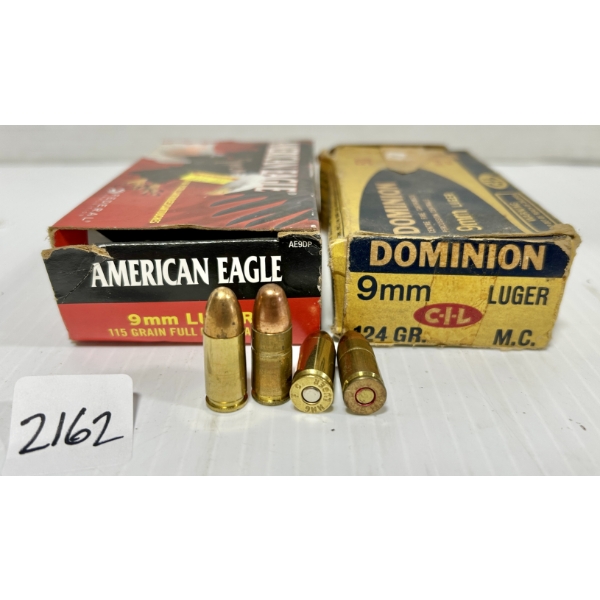 AMMO: 53X CIL & FED 9 MM - 115 GR & 124 GR FMJ