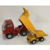 Image 3 : LOT OF 3 - MARX TOYS PRESSED STEEL HORSE TRANSPORT, DUMP TRUCK & SHINSEI CATERPILLAR 
