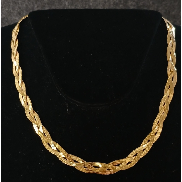 14K GOLD PLATED TWISTED SERPENTINE NECKLACE