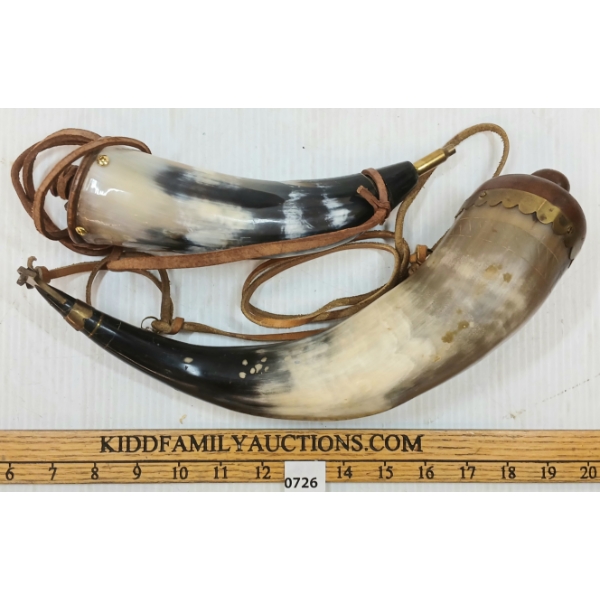 LOT OF 2 - POWDER HORNS