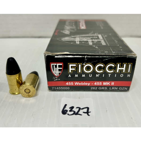 AMMO: 50X FIOCCHI .455 WEBLEY - 262 GR LRN
