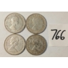Image 2 : LOT OF 4 - 1943 CDN 25 CENT SILVER COINS