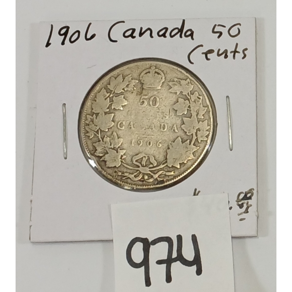1906 CDN SILVER 50 CENT PC