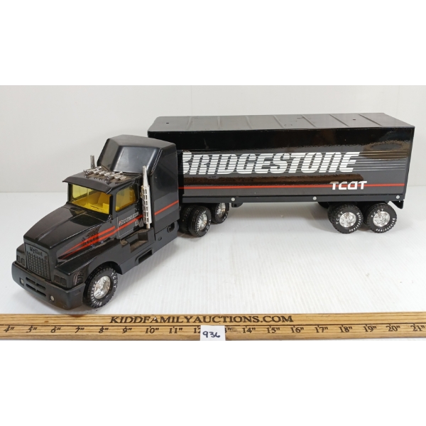 NYLINT PLASTIC & DIECAST BRIDGESTONE TRUCK & TRAILER