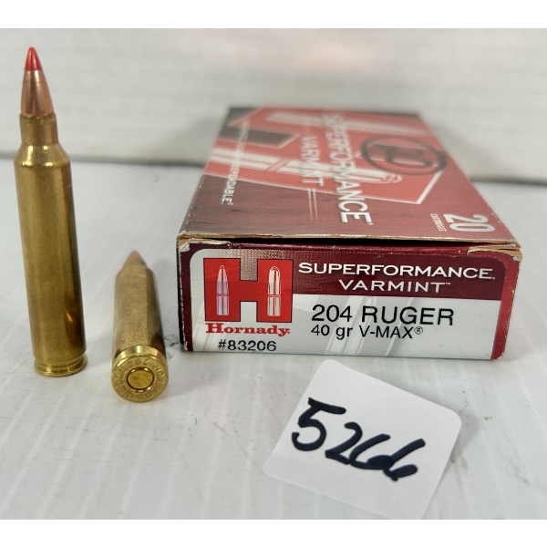 AMMO: 20X HORNADY .204 RUGER 40GR. POLYTIP 