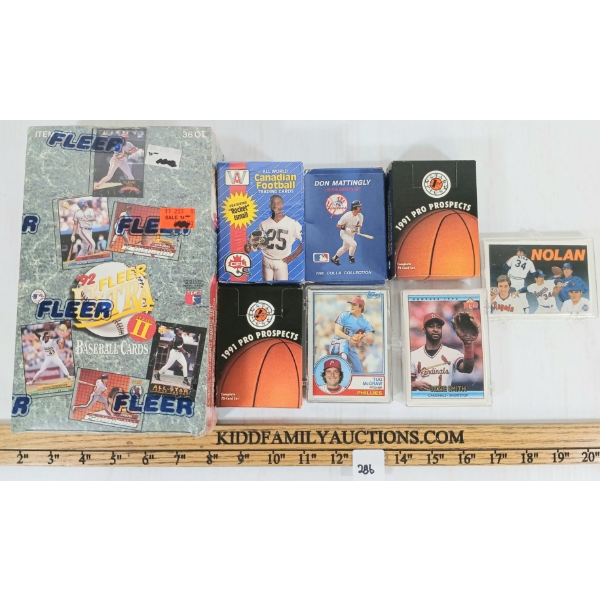 QTY BASEBALL, BASKETBALL & FOOTBALL PLAYER CARDS - INCL SEALED