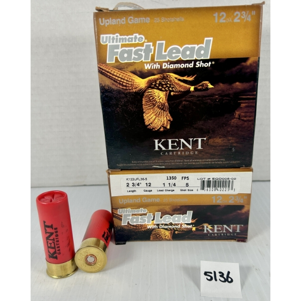 AMMO: 50X KENT 12 GA 2-3/4IN NO5 