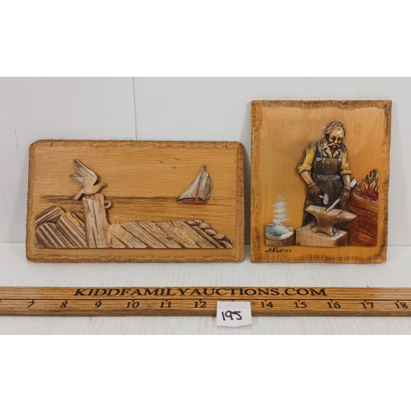 LOT OF 2 - QUEBEC CARVED PLAQUES BY NADEAU