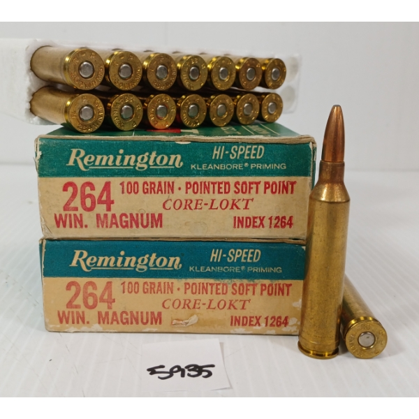 AMMO: 36X REMINGTON CORE-LOKT .264 WIN MAG - 100GR - SP