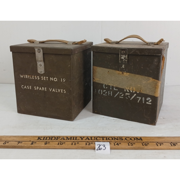 LOT OF 2 - WWII CDN SPARE VALVE CASES W/ VALVES