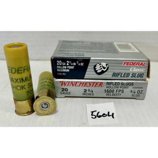AMMO: 7X 20 GA 2-3/4IN SLUGS