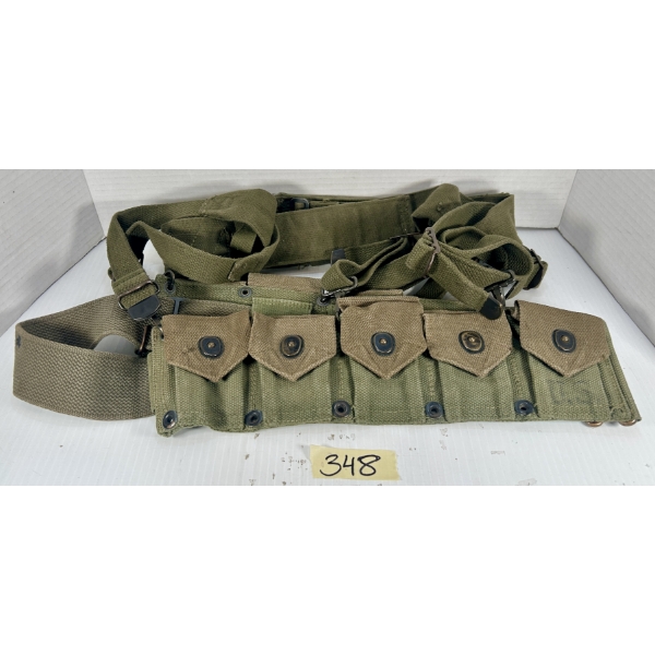 U.S. M1 GARAND AMMO POUCH BELT W/ SHOULDER STRAPS