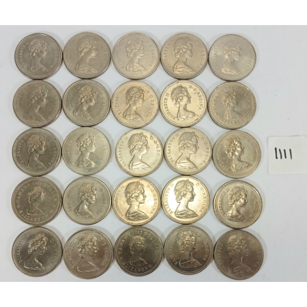 LOT OF 25 - 1968 - '86 CDN $1 COINS 