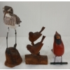 Image 2 : LOT OF 3 - FOLK ART BIRDS - CARDINAL MORNING DOVES, SANDPIPER