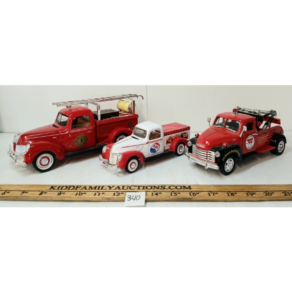 LOT OF 3 - F.D.N.Y., PEPSI & TOW TRUCK DIECAST COINBANK & MODELS