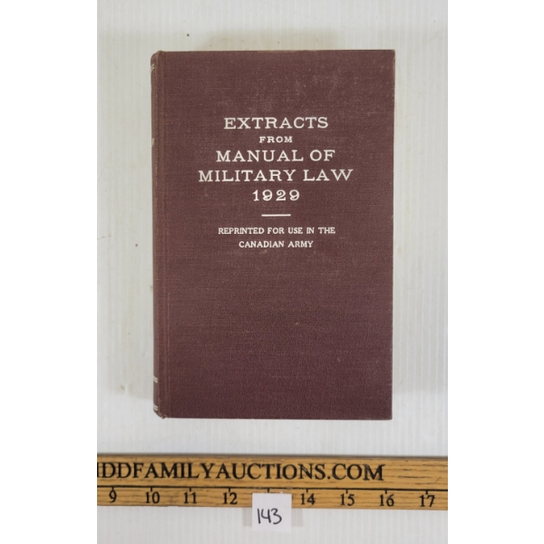 "EXTRACTS FROM MANUAL OF MILITARY LAW 1929" 