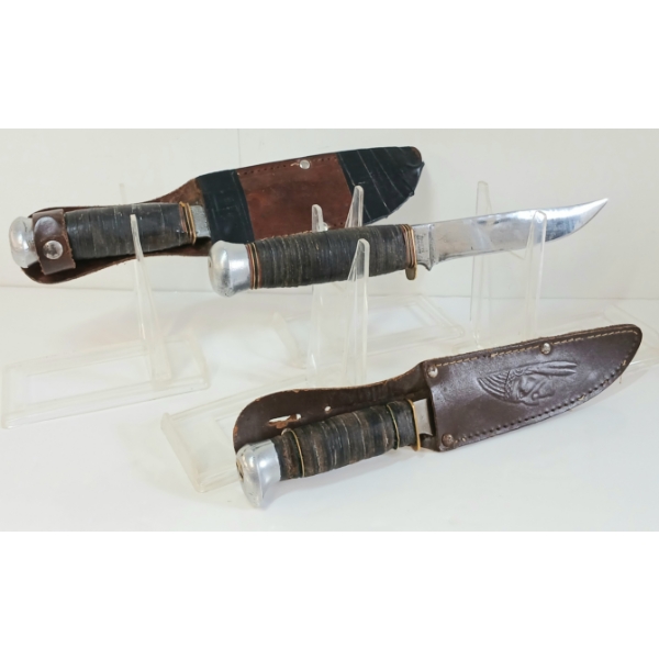 LOT OF 3 - GERMAN SOLINGEN KNIVES W/ SHEATHS