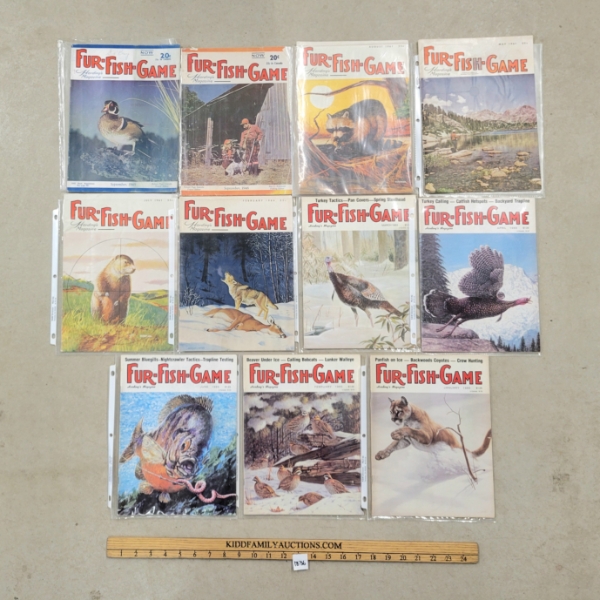 LOT OF 11 - VINTAGE FUR-FISH-GAME MAGAZINES - INCL 1945 & 1946