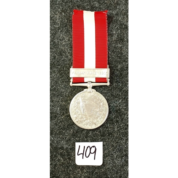CDN GENERAL SERVICE FENIAN RAID MEDAL - PRIVATE C.H. HERSEE, 22ND. BN.