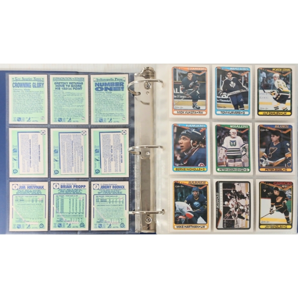 BINDER OF 1990-1991 OPC HOCKEY CARDS - KINGS, WHALERS, BRUINS, ETC