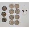 Image 2 : LOT OF 11 - CDN 10 CENT SILVER PCS