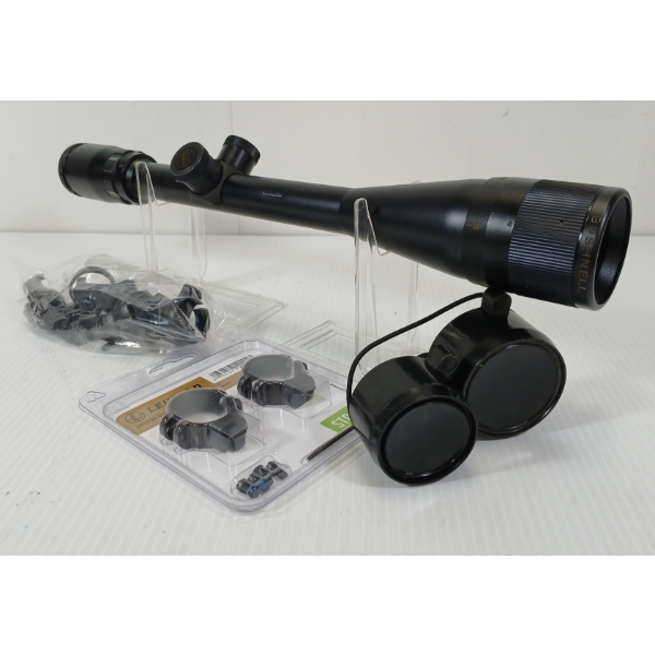 JOB LOT - BUSHNELL 6-24X40 RIFLESCOPE, LEUPOLD 1IN MEDIUM SCOPE RINGS, ETC