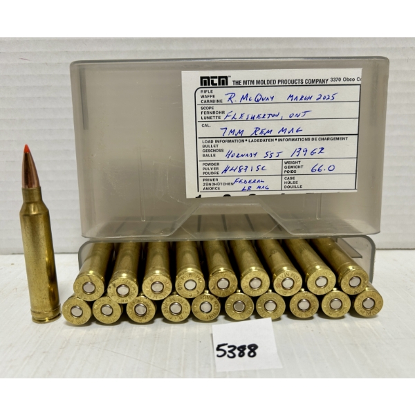 AMMO: 20X 7 MM REM MAG 139GR. - RELOADS 