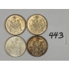 LOT OF 4 - CDN SILVER 50 CENT PCS - INCL 1961, '63 & '64, ETC.