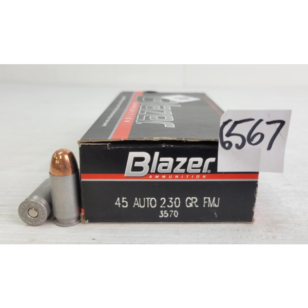 AMMO: 50X BLAZER .45AUTO - 230GR - FMJ