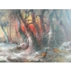 Image 2 : PAIR OF PHEASANTS IN SUNSET - SIGNED - FRAMED OIL ON CANVAS