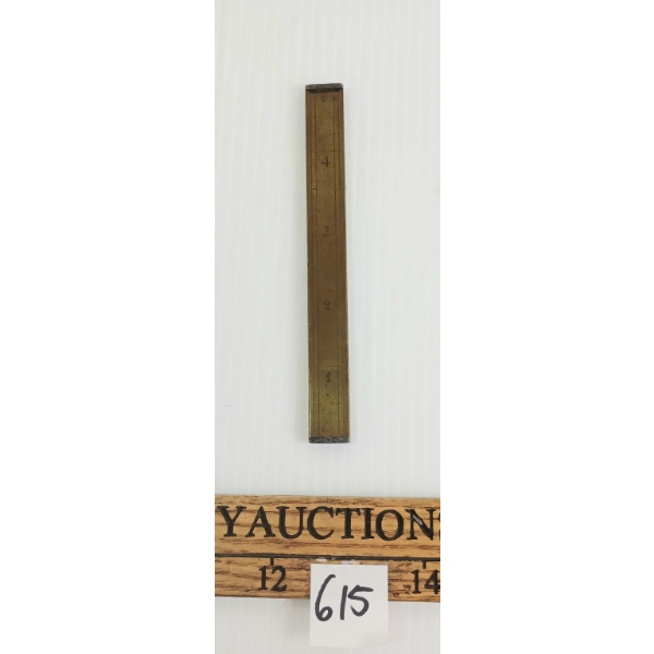 18TH CENTURY ENGLISH HAND ENGRAVED BRASS SLEEVED RULER