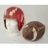 Image 1 : LOT OF 2 - FRANK GIFFORD LEATHER FOOTBALL & 1943 REACH HELMET