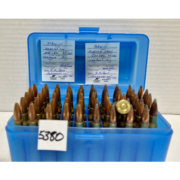 AMMO: 50X .308 WIN 130GR. - RELOADS 