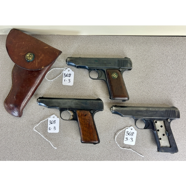LOT OF 3 - DEUTSCHE WERKE ORTGIES IN 7.65MM - PROHIB