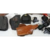 Image 4 : JOB LOT - LEATHER LEG OF MUTTON GUN CASE, CALDWELL BIPOD, 1IN SCOPE RINGS, ETC