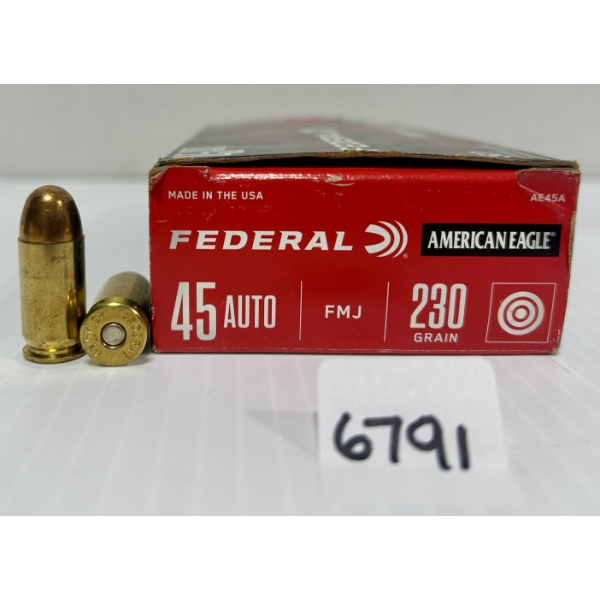 AMMO: 50X FEDERAL .45 ACP - 230 GR FMJ