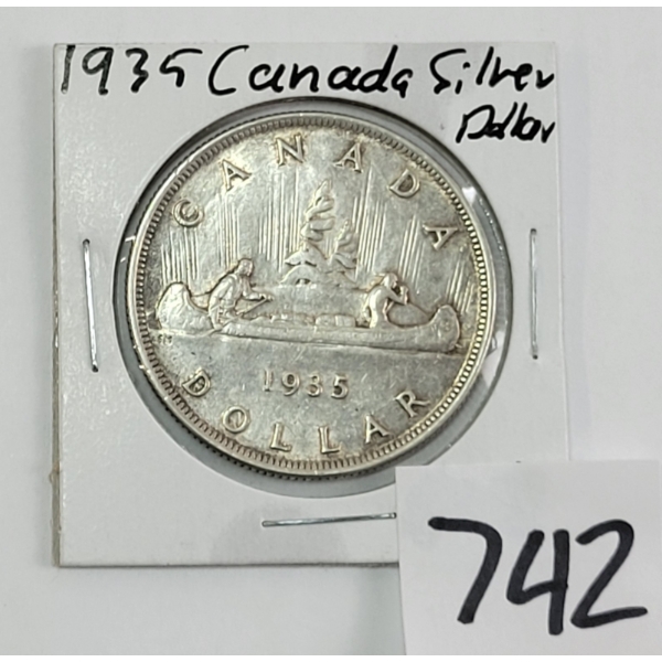 1935 CDN SILVER DOLLAR COIN