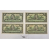 LOT OF 4 - 1937 CDN $1 BANKNOTES