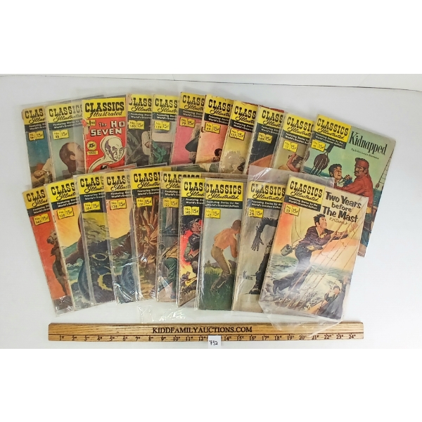 LOT OF 21 - 15 CENT CLASSIC ILLUSTRATED COMICS - INCL TWO YEARS BEFORE THE MAST, FRANKENSTEIN, ETC.