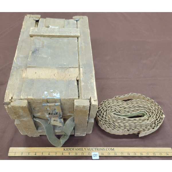 LOT OF 2 - MOON STAR AMMO CRATE & CLOTH .303 CAL MACHINE BELT
