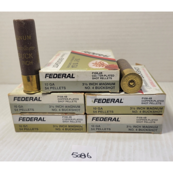 AMMO: 25X FEDERAL 10GA - 3 1/2IN - #4 SHOT 