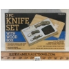Image 1 : 3PC KNIFE SET W/ WOOD BOX - SEALED