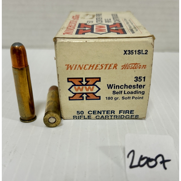 AMMO: APPROX 45X WINCHESTER .351 WSL - 180 GR SP
