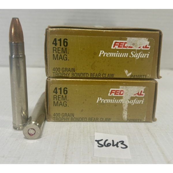 AMMO: 40X FEDERAL .416 REM MAG 400GR.