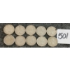 Image 2 : LOT OF 10 - 1953 CDN 10 CENT COINS