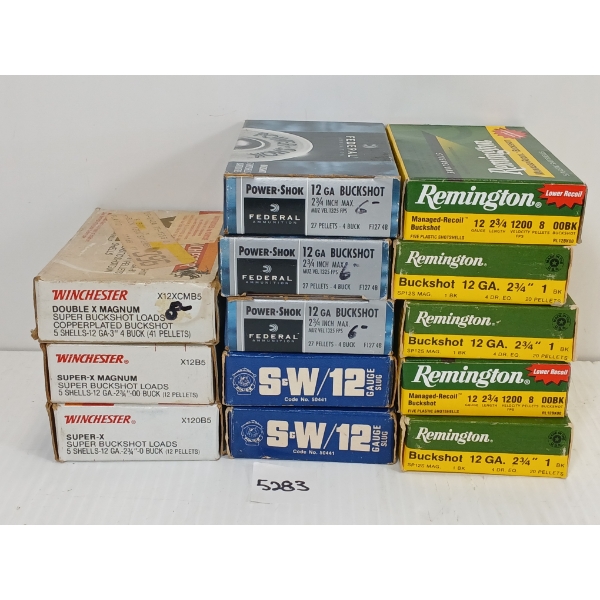 AMMO: 65X MIXED 12GA - 2 3/4IN - BUCKSHOT 