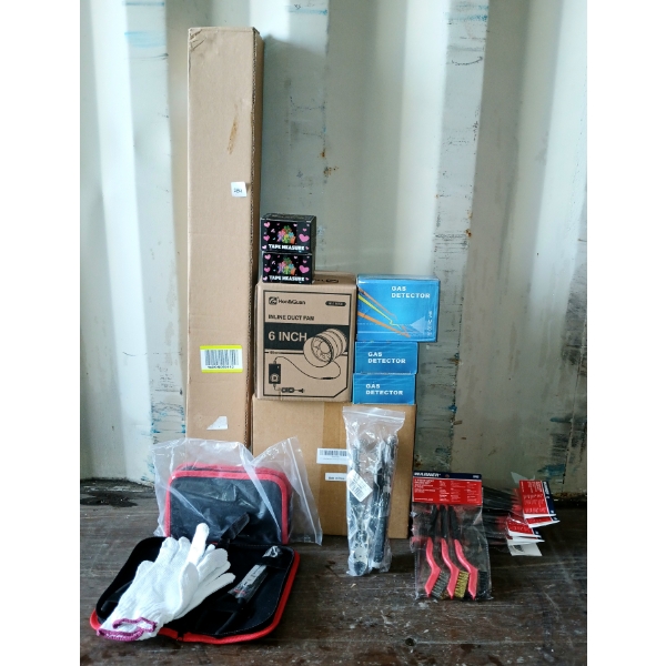 JOB LOT - GAS DETECTORS, 6IN DUCT FAN, CORDLESS PAINT SPRAYER, ETC